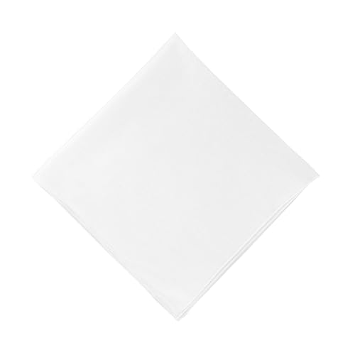 Junvena 27 Inch Extra Large Bandana 100% Cotton,Soft Thin Breathable Headband for Men Women, Solid & Paisley - color: White Single