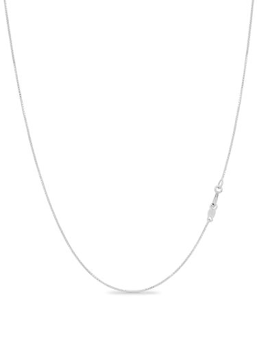 KEZEF 925 Sterling Silver Box Chain Necklace for Women & Men, 0.7mm Thin Chain Necklace, Available in Sterling Silver, Gold Plated & Rose Gold Plated Finishes, Made in Italy - color: Sterling Silver, size: 28 Inch