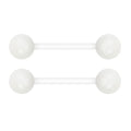 Forbidden Body Jewelry Nipple Rings, Tongue Rings, Nipple Piercing Jewelry, Nipple Jewelry, Flexible Acrylic Barbell Set 14G 16mm (5/8 Inch), 3 Pack - style: White