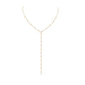 KURTCB Rhinestone Necklace for Women Boho Long Y Lariat Gold Necklace Stack Colorful Summer Beach Jewelry - color: Gold