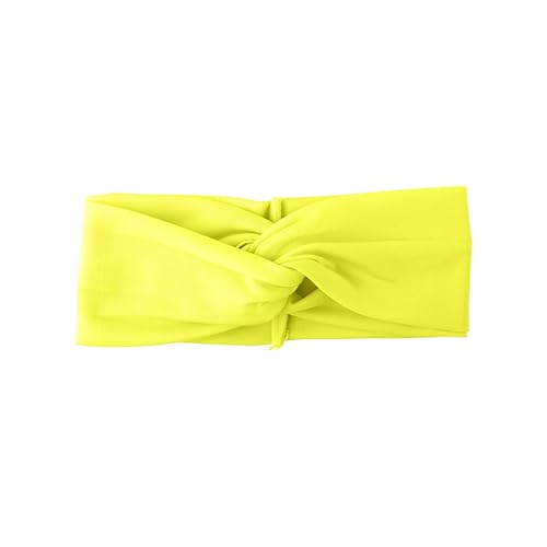 Motique Accessories Solid Twist Turband Headwrap Hair Band for Women (Neon Yellow) - color: Neon Yellow