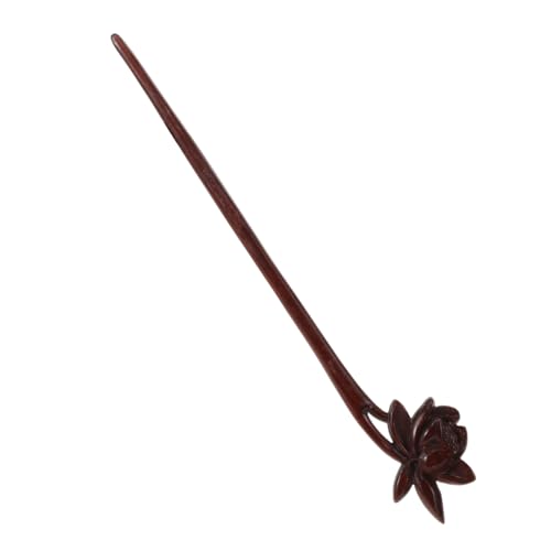 Lotus Hair Stick for Women Vintage Chinese Hairpin for Buns Hair Styling Elegant Wooden Pin 7.87In Lightweight Durable Accessory