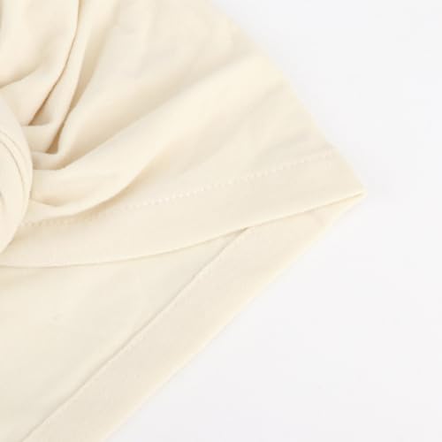 African Women Turban Caps Pre-Tied Twisted Turbans Head Scarf for Women Hair Wraps Cover Beanie Cancer Chemo Headwear - color: 1 Pack Flower: White