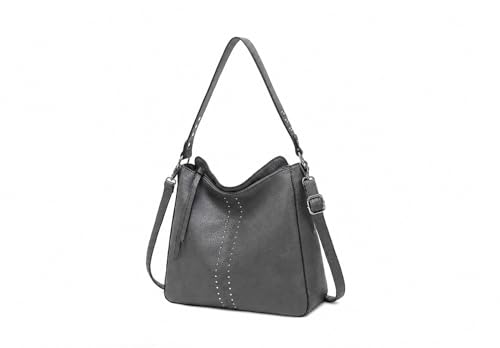 Montana West Hobo Bag for Women Crossbody Purse and Handbags Ladies Chic Shoulder Bags - color: Gray