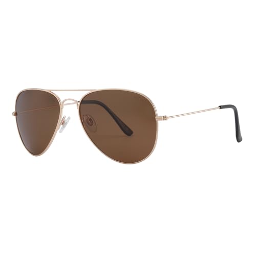 JOOX Polarized Aviator Sunglasses for Women Men, UV400 Protection Lens and Lightweight Metal Pilot Frame JX2775 - color: Shiny Gold/Brown