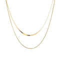 Gold Necklaces for Women Gifts - 14K Gold Plated Necklace for Women Necklaces for Her Tiny Fashion Jewelry for Teens，for Women Friends Jewelry Gifts，Necklace Gold Jewelry Birthday Gifts - style: Double layered snake bone necklace