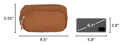 Amazon Essentials Women's Nylon Bum Bag Belt Bag - color: Brown