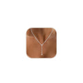 HERIER Lariat Gold Necklace for Women, Dainty Long Necklace 14k Gold Plated/Silver Y-Shaped Layered Beaded Chain Drop Necklaces for Women Trendy Simple Gold Jewelry for Women Gifts - color: Y-CZ-Silver