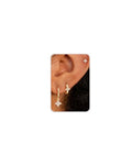 3 Pairs Small Earring Stacks, 14K Gold/Silver/Black/Rose Gold Plated Pearl Heart Butterfly Star Diamond Charm Drop Huggie Earrings Trendy Jewelry Gift for Women - color: Gold-Clover