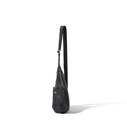 Baggallini Mini Sling - 12x7 Sling Crossbody Bag Backpack with Adjustable Shoulder Strap - color: Midnight Blossom