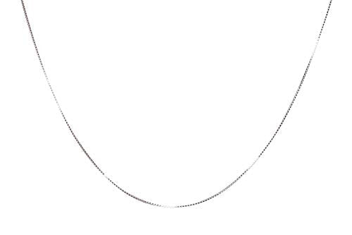 NAG.HC 925 Sterling Silver Chain 0.8MM Delicate Box Chain - Italian Necklace Chain - Tiny&Thin&Strong -Friendly Price & Quality 14"-30" - color: Silver, size: 19.00