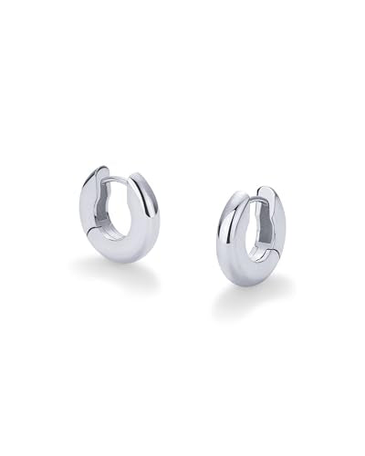 PAVOI 14K Gold Plated Chunky Huggies Earrings for Women - 925 Sterling Silver Posts Small Gold Huggie Hoop Earrings - Ultra Thick Hoops Trendy Jewelry - style: Chunky