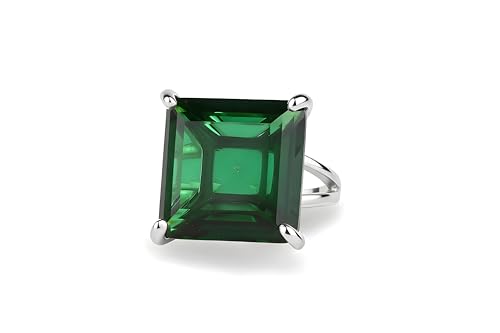 Emerald in 14k Gold - Statement Gemstone Jewelry for Women - Vintage Artisan Handmade Rings - Custom Size
