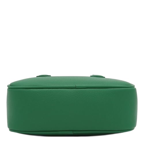 FashionPuzzle Mini PU Leather Satchel Purse Top Handle Crossbody Bag - color: Kelly Green