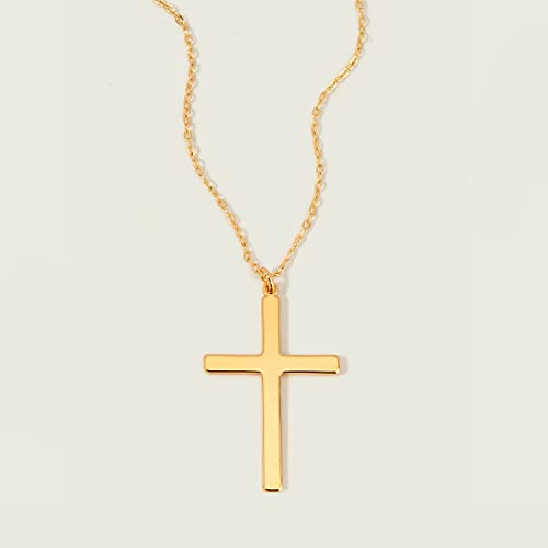 MEVECCO Dainty Gold Cross Necklace for Women - 18K Gold Plated Delicate Minimalist Cubic Zircon Cross Necklaces Cute Faith/Crucifix Jewelry Gift - style: Cross-3
