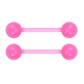 Forbidden Body Jewelry Nipple Rings, Tongue Rings, Nipple Piercing Jewelry, Nipple Jewelry, Flexible Acrylic Barbell Set 14G 16mm (5/8 Inch), 3 Pack - style: Pink