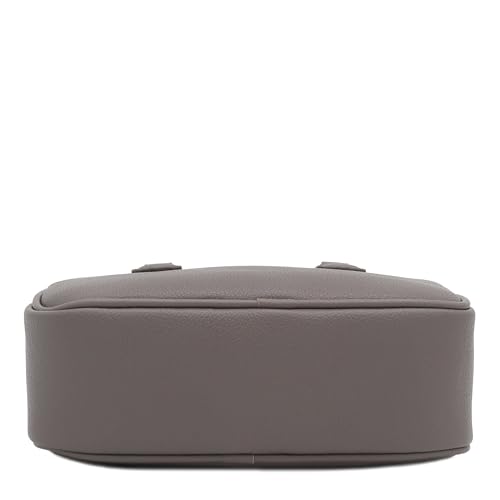 FashionPuzzle Mini PU Leather Satchel Purse Top Handle Crossbody Bag - color: Grey