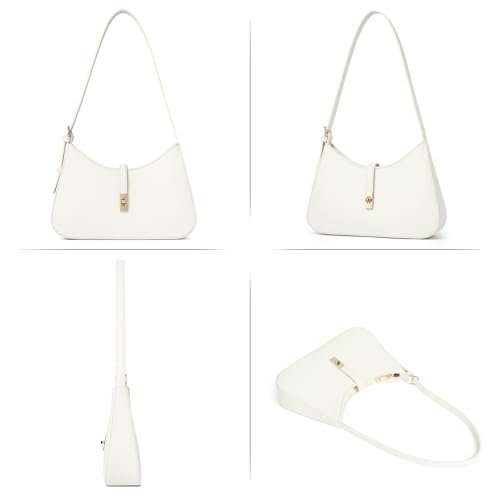 CLUCI Shoulder Bag for Women, Purses for Women, Handbag Hobo Bags Vegan Leather Crossbody Purse with Adjustable Strap White - color: A-white-small
