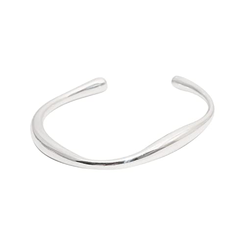 925 Sterling Silver Bracelets Open Adjustable Bangle Bracelet Teardrop Water Drop Cuff Bangles for Women - color: Pattern 1