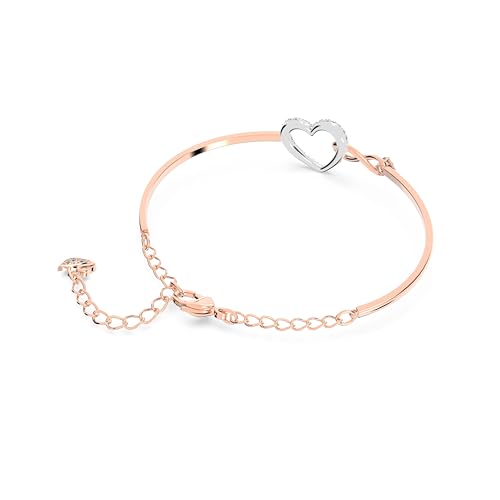 Swarovski Infinity Heart Jewelry Collection, Necklaces and Bracelets, Rose Gold & Rhodium Tone Finish, Clear Crystals - color: Bangle Bracelet