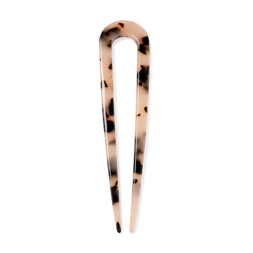 The Hair Edit Sleek Chignon French Pin, Elegant Tortoise Pattern, Hair Accessory for Buns, French Twists & Updos, Lightweight Pin for Effortless Everyday Style, Hair Pin for All Hair Types - color: Tortoise