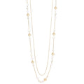 FULU AUTUMN Boho Gold Long Necklaces for Women Natural Stone Beaded Layered Long Necklace Mothers Day Gifts Dainty Flower Costume Jewelry for Women - color: Porcelain White