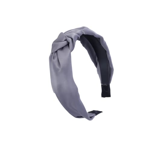 Satin Knot Headband for Women (Grey) - color: Grey