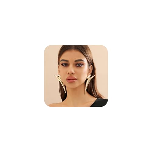 Unique Large Y2k Gold Statement Dangle Earrings for Women Exaggerated Big Irregular Oversized Silver Dangling Drop Earring Vintage Punk Jewelry Accessories - color: Gold