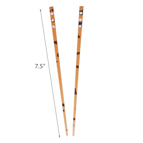 Set of 2 Hair Sticks with 3 Diamonds Chopsticks - Tortoise Shell - color: Tortoise Brown