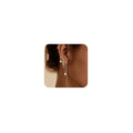 Pearl Earrings for Women, Gold Plated Huggie Hoop Drop Earrings | Hypoallergenic pearl hoop earrings designed for multiple piercings, cartilage styling and everyday wear - style: 4 pearl chain earring set-SL