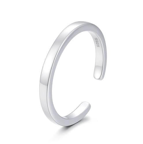 CHIC & ARTSY 925 Sterling Silver Open Toe Ring for Women - Lightweight Comfortable Yoga Toe Rings, Adjustable Stackable Toe Rings, Boho Coastal Vacation Beach Foot Jewellery - color: Classic #01