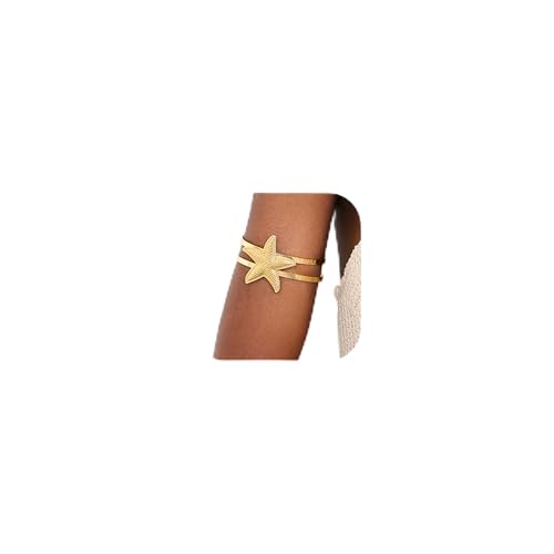 Frodete Arm Cuff Bracelet for Women Gold Upper Arm Jewelry Bangle Cuff Bracelets Starfish Shell Beach Jewelry Trendy Stuff Gifts - color: A2:arm cuff