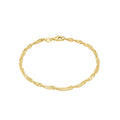 14K Yellow Gold 6-13 Inch 1.2mm-3.2mm Chain Bracelet Anklet for Women, Cuban Link Curb/Rope/Paper Clip/Round Snake/Herringbone/Bead/Water Wave, Thin Gold Chain Bracelet Durable Strong Real 14k Gold Chain Bracelet Anklet - color: 2.4mm Water Wave, size: 10