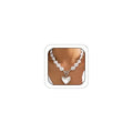 Statement Chunky Gold Heart Pendant Necklace for Women Trendy Boho Baroque Pearl Chain Choker Big Silver Love OT Buckle Necklaces Party Prom Jewelry Gift - color: Silver