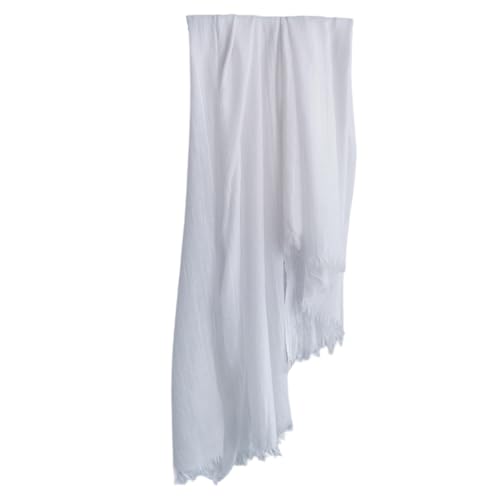 Harewom Lightweight Gauze Linen Feeling Shawl Wraps for Women Beach Summer Scarf for Evening Wedding Dresses - color: Shawl Wraps - White