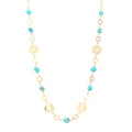 Long Gold Necklaces for Women Dainty Natural Stone Beaded Gold Necklace Mothers Day Gifts Boho Gold Costume Jewelry for Women - color: Turquoise