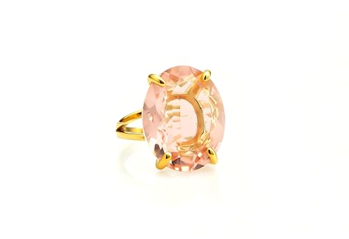 Handmade Morganite Ring - Oval Gemstone 14k Gold Jewelry for Women - Artisan Custom Rings for Engagement, Promise, Anniversary, Birthday - with Fancy Box