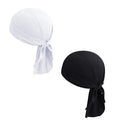 PURFUN Men Women Breathable Cycling Bandana Headscarf Adjustable Sweat Wicking Quick Dry Mesh Head Scarf Wrap Liner Skull Cap - color: 2pcs/White+black