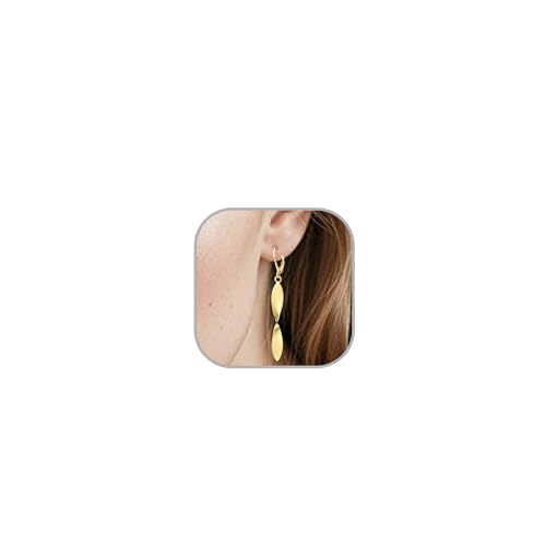 Twisted Leaf Spiral Leverback Hypoallergenic Earrings For Women -18K Gold Plated And Silver Dangle Drop Earrings, Trendy Jewelry Gift - color: GOLD