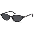 SOJOS Trendy Polarized Oval Sunglasses for Women Retro Chic 90s Shades Lightweight Sunnies SJ2656 - color: Black Frame Grey Lens
