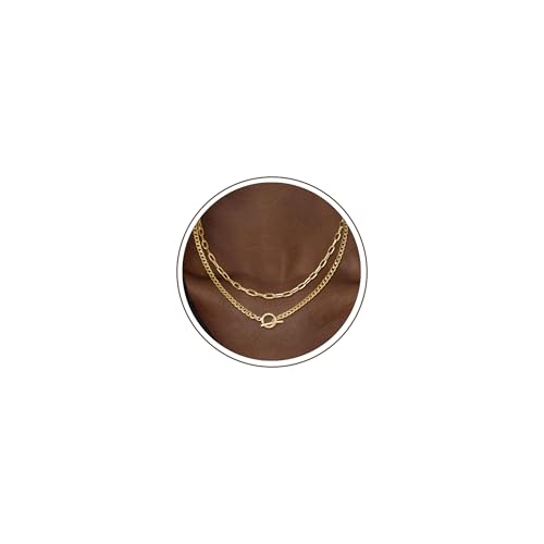 CHESKY Layered Necklaces for Women, 14K Gold Plated Chain Necklace Women Trendy Cuban Link Paperclip Chain Toggle Clasp Necklace Fashion Chunky Jewelry for Women - style: Paperclip/Toggle-GD