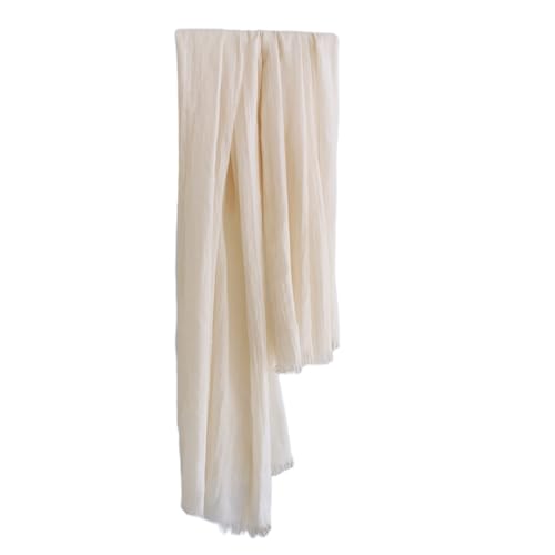 Harewom Lightweight Gauze Linen Feeling Shawl Wraps for Women Beach Summer Scarf for Evening Wedding Dresses - color: Shawl Wraps - Creamy-white