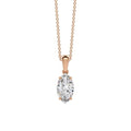 Marquise Cut CZ Solitaire Pendant Necklace in Sterling Silver, Marquise Cut Diamond Necklaces for Women, Bridal Jewelry Gifts for her BFF - color: Rose Gold