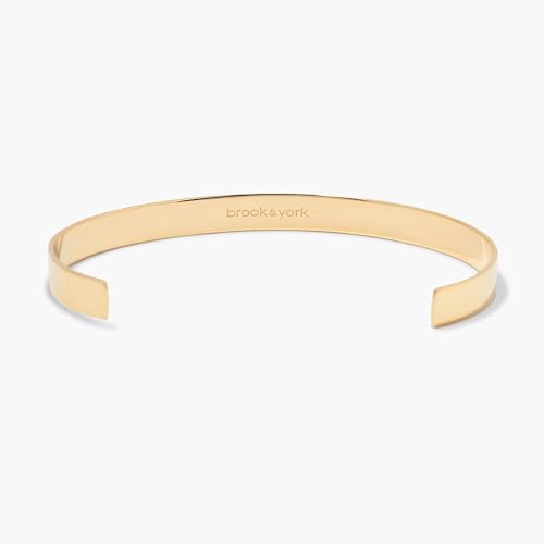 Brook & York Custom Engraved Roman Numeral Cuff Bracelet, 5 1/2 inches long - Women's Personalized Roman Numeral Date Bracelet - Stackable Bracelet - Graduation Gift for Her - Gifts for Mom