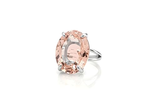 Handmade Morganite Ring - Oval Gemstone 14k Gold Jewelry for Women - Artisan Custom Rings for Engagement, Promise, Anniversary, Birthday - with Fancy Box