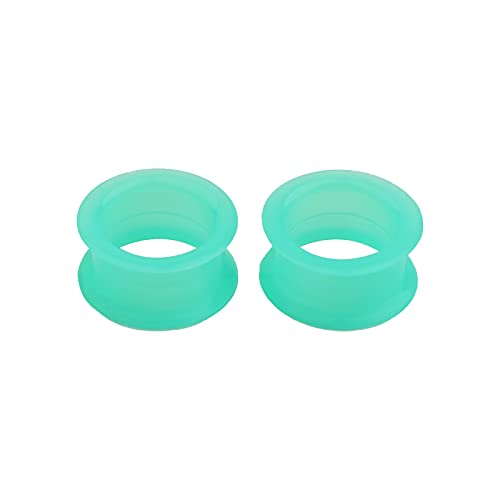 WBRWP 20/28pcs Ear Stretching kit Set: Hollow Hard/Soft Silicone Plugs and Tunnels Ear Expander Gauges Stretcher Body Piercing Jewelry - style: 28pcs Thick/Turquoise