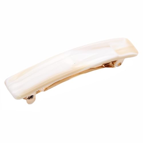 French Amie Small 2 1/4 inch Celluloid Handmade Hair Barrette No Slip Grip Durable Styling Women Hair Accessories Hair Clip for Girls, Made in France(Ivory) - color: Ivory