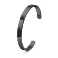 MEALGUET Stainless Steel Mens Cuff Bracelet : Minimal Cool Silver/Black/Gold Plated Open Metal Cuff Bangle Bracelets for Men,Mens Bracelet Jewelry Gift - color: Black-Single, size: Medium( fit 5.5"-7.2" wrist)