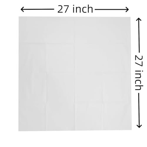 100% Cotton Bandana 27x27 Large Solid Head Scarf for Men Women Thick Opaque Reusable Wrapping Cloth Gift & Lunch - color: White 6 Pack
