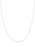KEZEF 18K Gold Plated 925 Sterling Silver Box Chain Necklace for Women, 1mm Thin & Sturdy Italian Chain Necklace, Rose Gold & Silver Available, 15/16/18/20/22/24/30 Inch - color: Sterling Silver, size: 17 Inch